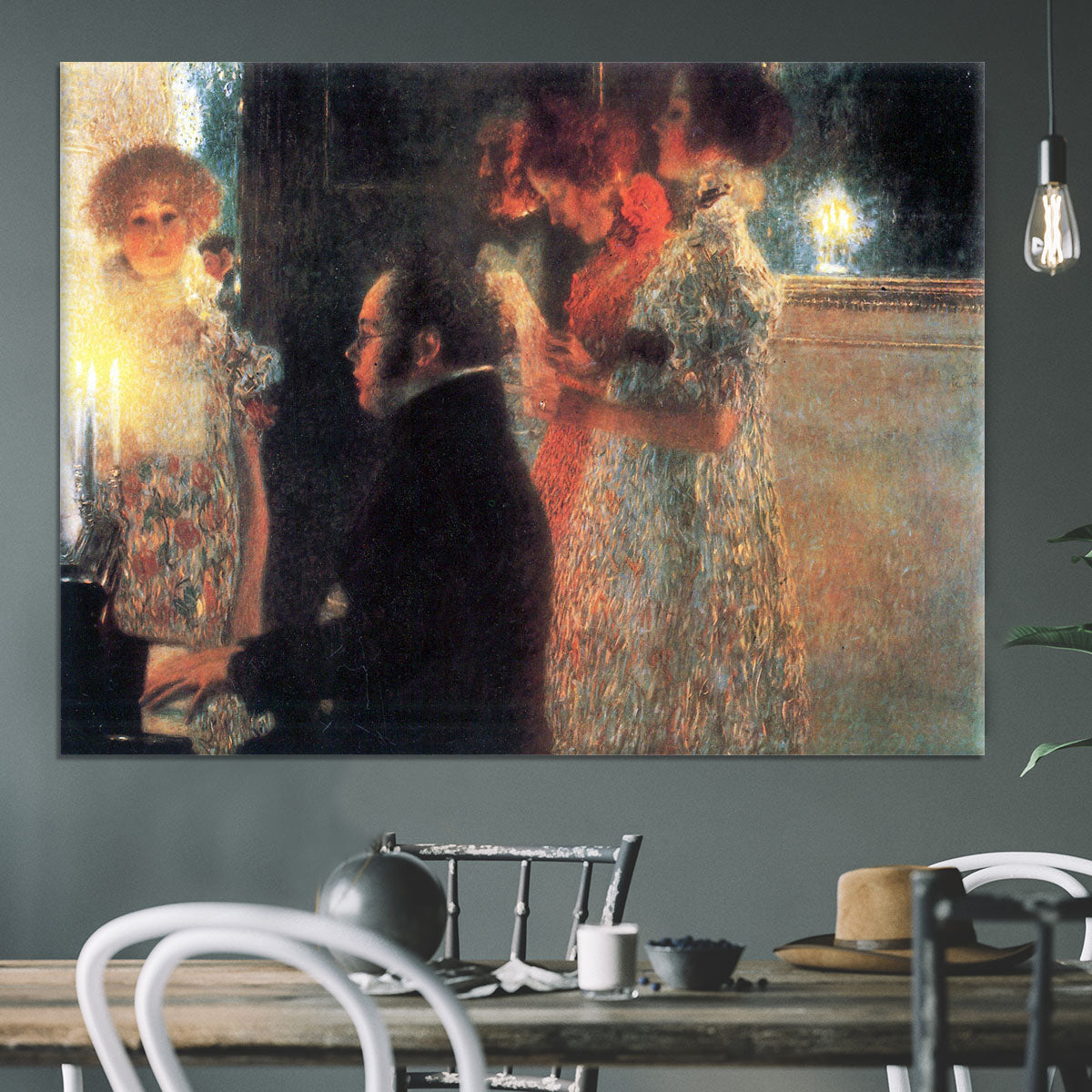 Schubert at the piano by Klimt Canvas Print or Poster - Canvas Art Rocks - 3