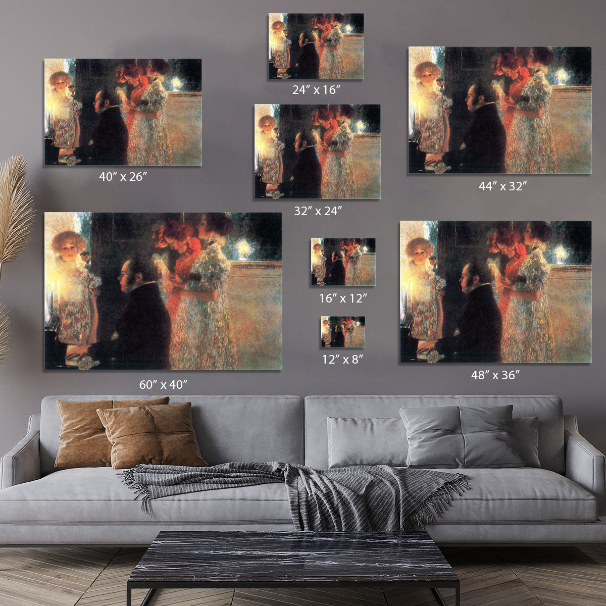 Schubert at the piano by Klimt Canvas Print or Poster - Canvas Art Rocks - 7