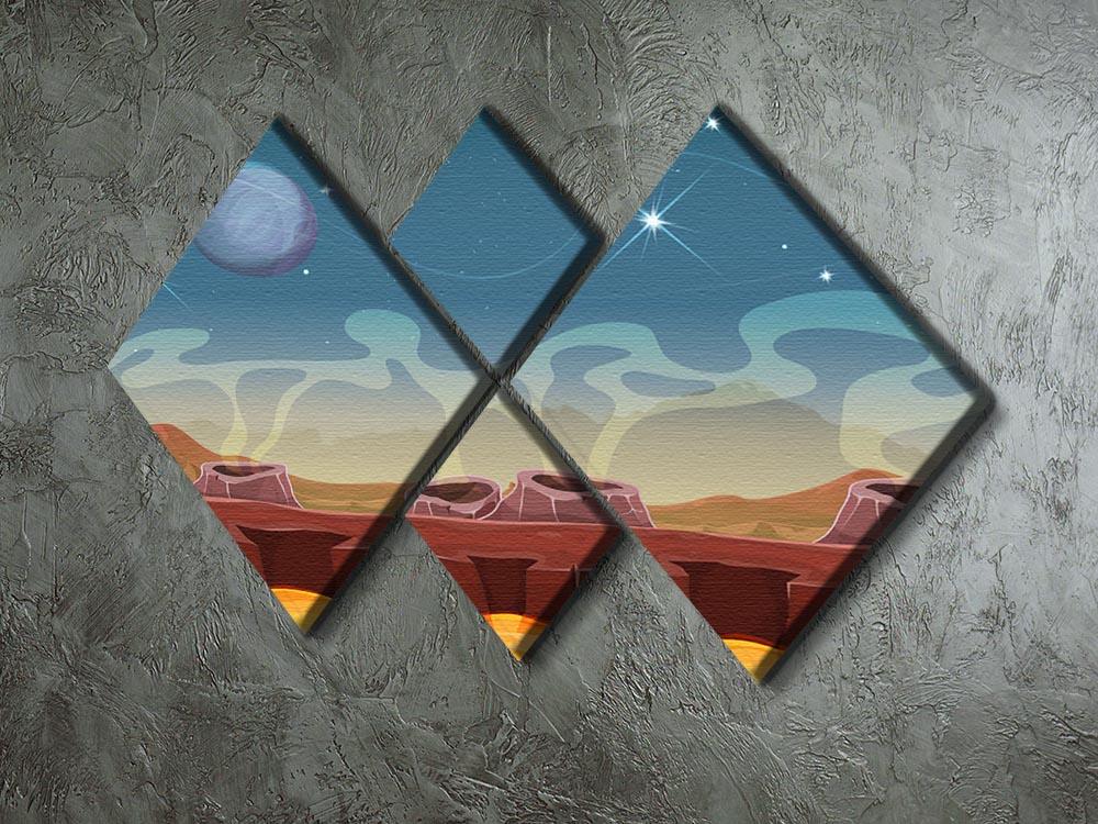 Sci-Fi Alien Planet 4 Square Multi Panel Canvas - Canvas Art Rocks - 2