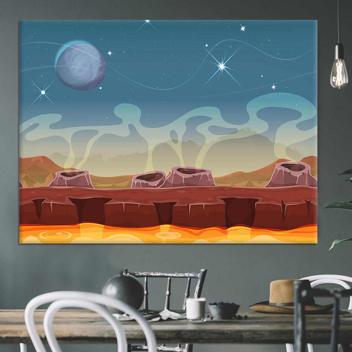 Sci-Fi Alien Planet Canvas Print or Poster - Canvas Art Rocks - 3