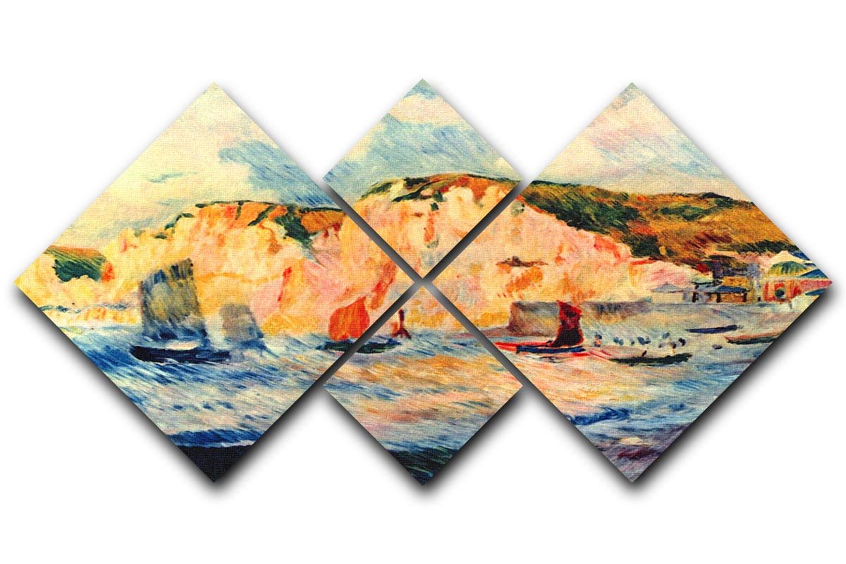 Sea and cliffs by Renoir 4 Square Multi Panel Canvas  - Canvas Art Rocks - 1