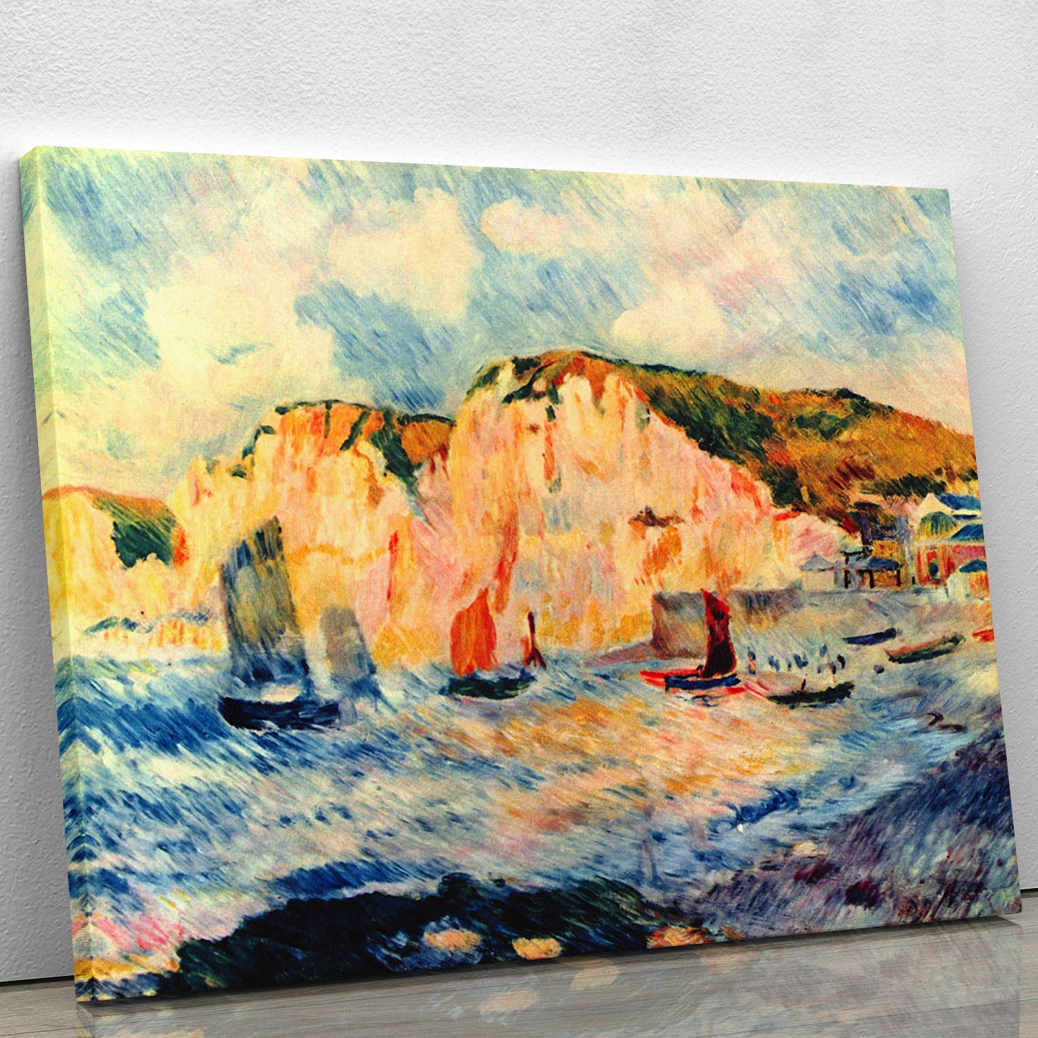 Sea and cliffs by Renoir Canvas Print or Poster - Canvas Art Rocks - 1