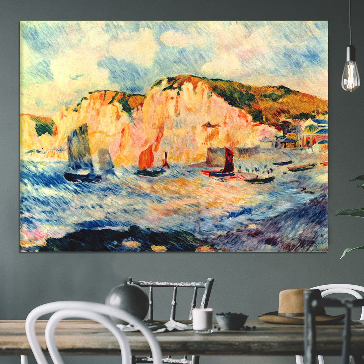 Sea and cliffs by Renoir Canvas Print or Poster - Canvas Art Rocks - 3