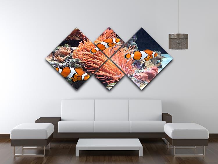 Sea anemone 4 Square Multi Panel Canvas  - Canvas Art Rocks - 3