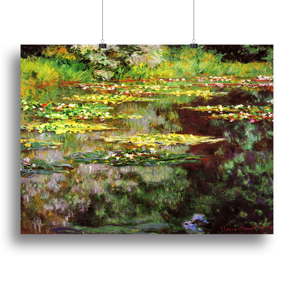 Sea rose pond by Monet Canvas Print or Poster - Canvas Art Rocks - 2