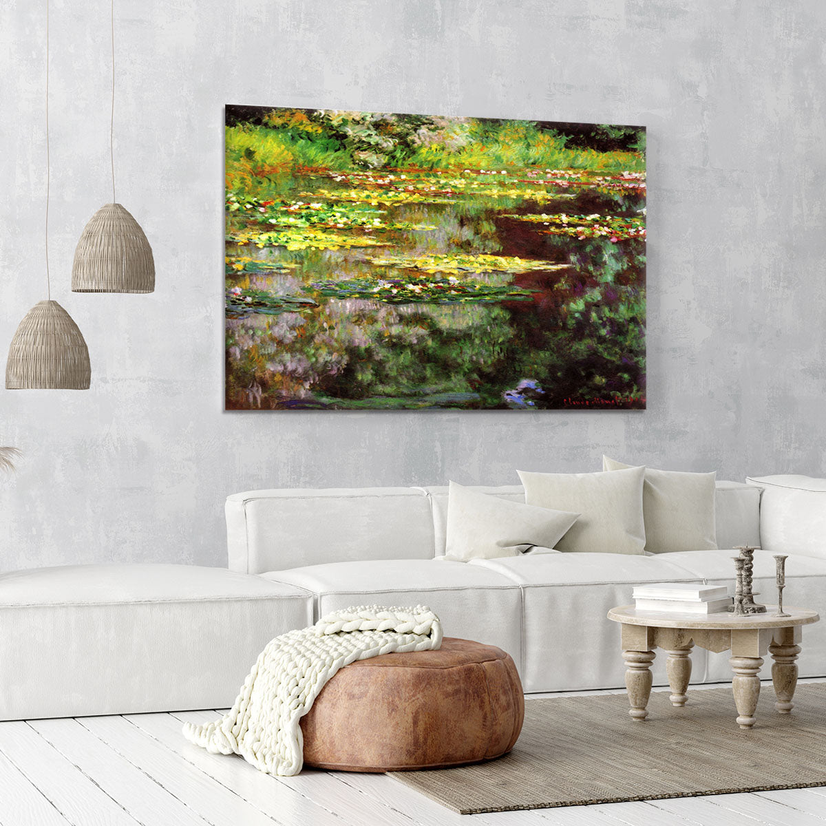 Sea rose pond by Monet Canvas Print or Poster - Canvas Art Rocks - 6