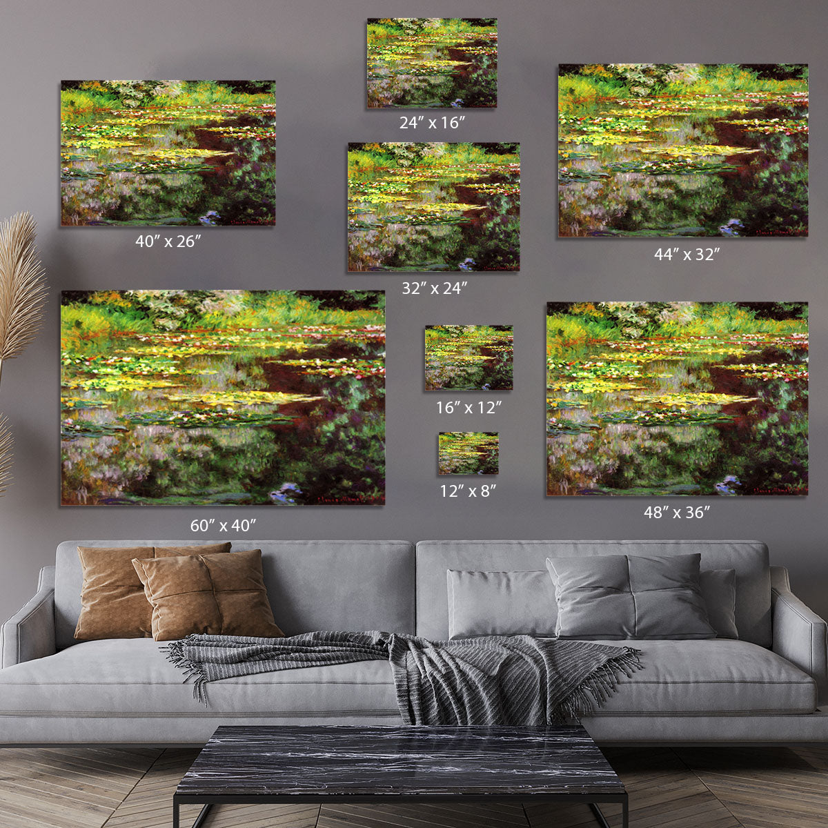 Sea rose pond by Monet Canvas Print or Poster - Canvas Art Rocks - 7