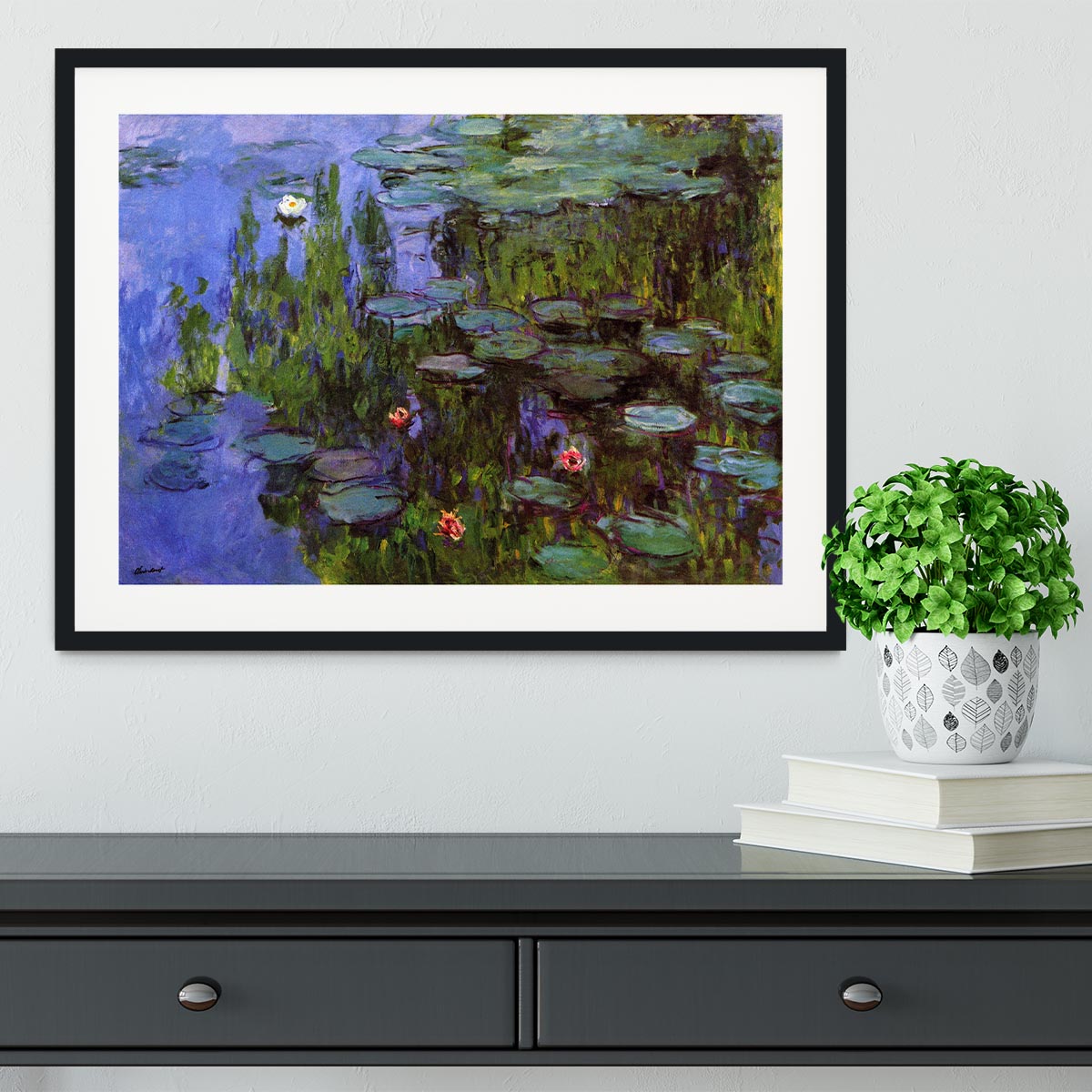 Sea roses by Monet Framed Print - Canvas Art Rocks - 1