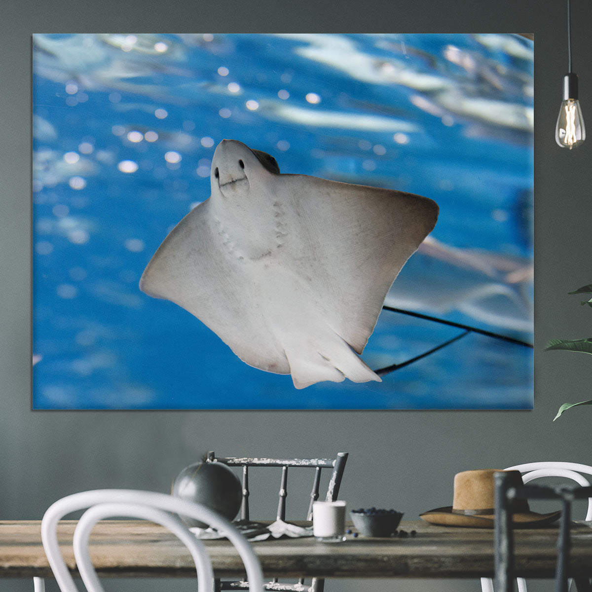 Sea stingray and marine life Canvas Print or Poster - Canvas Art Rocks - 3