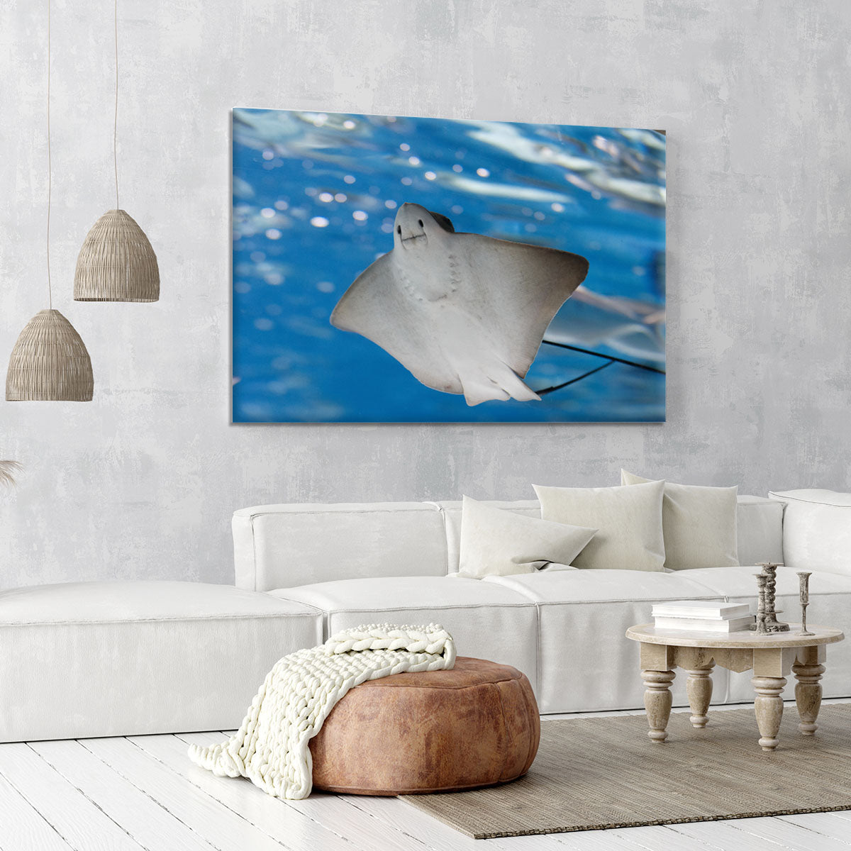 Sea stingray and marine life Canvas Print or Poster - Canvas Art Rocks - 6