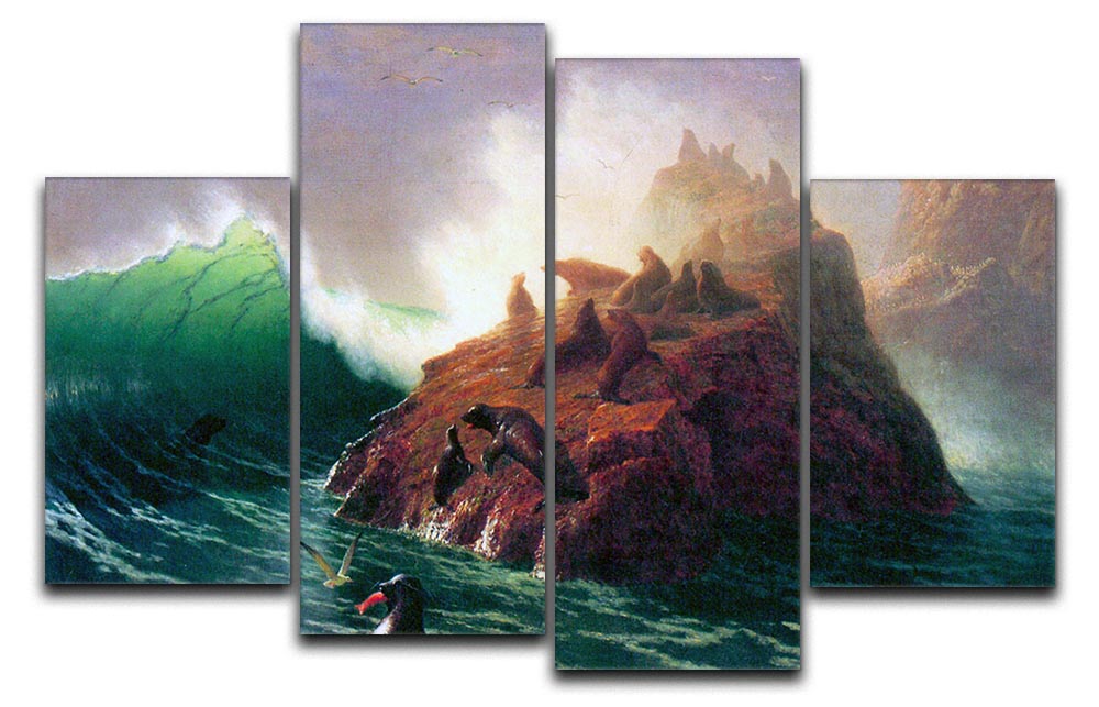 Seal Rock California by Bierstadt 4 Split Panel Canvas - Canvas Art Rocks - 1