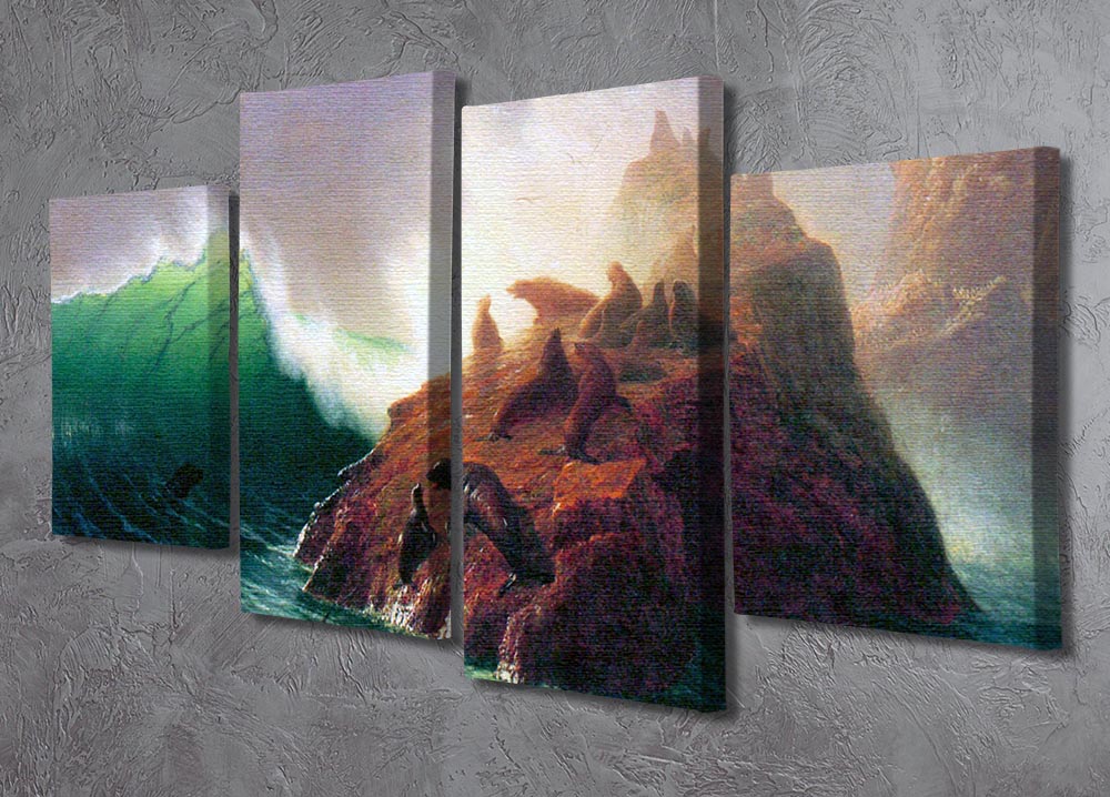 Seal Rock California by Bierstadt 4 Split Panel Canvas - Canvas Art Rocks - 2