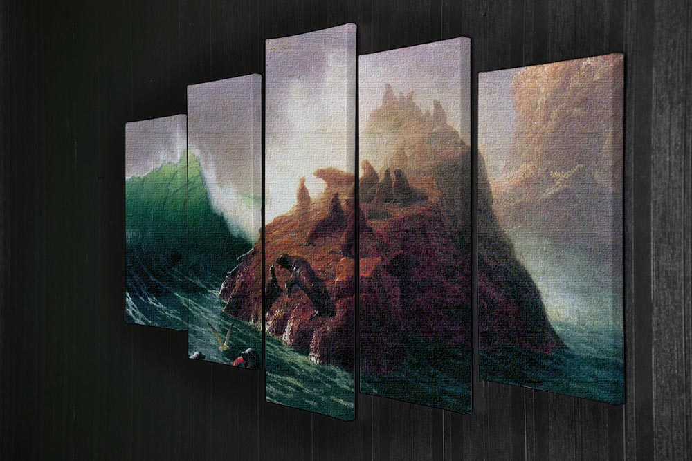 Seal Rock California by Bierstadt 5 Split Panel Canvas - Canvas Art Rocks - 2
