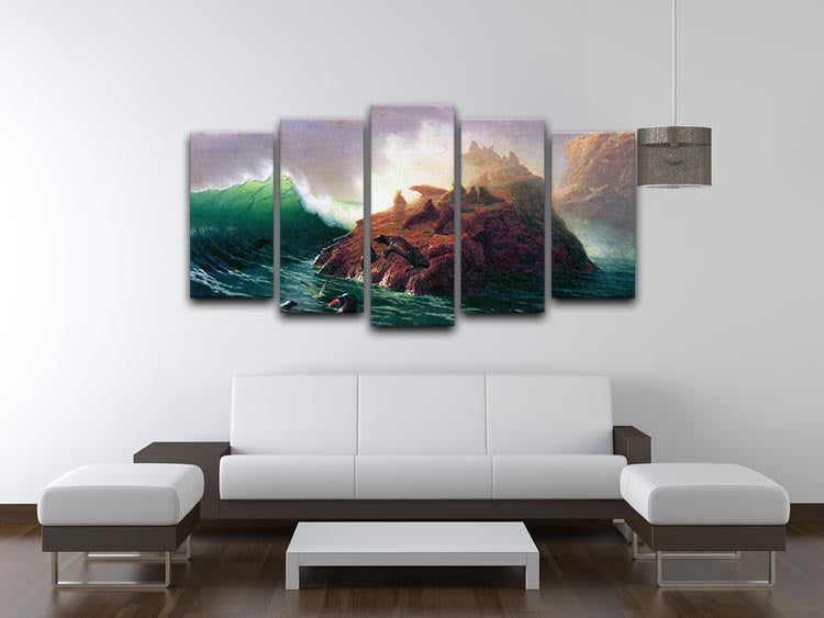 Seal Rock California by Bierstadt 5 Split Panel Canvas - Canvas Art Rocks - 3