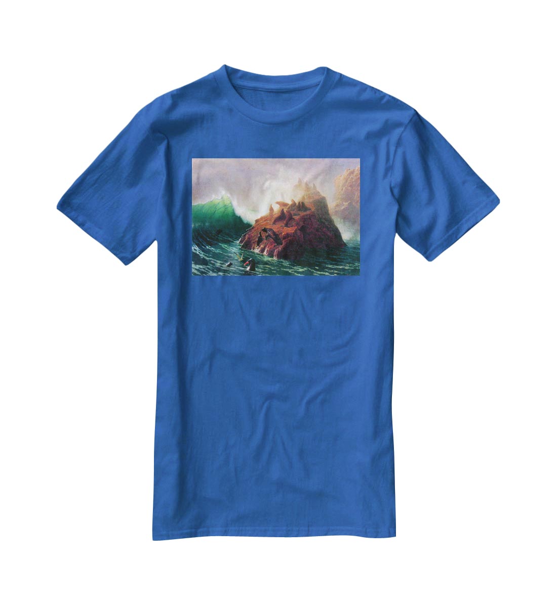 Seal Rock California by Bierstadt T-Shirt - Canvas Art Rocks - 2