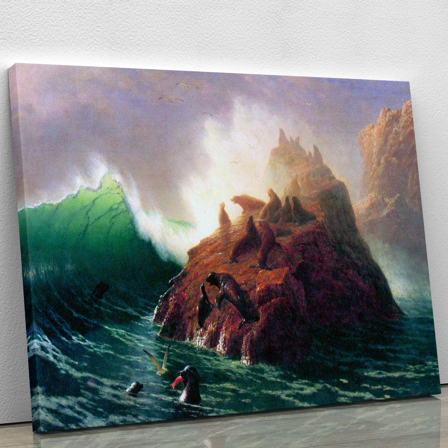 Seal Rock California by Bierstadt Canvas Print or Poster - Canvas Art Rocks - 1