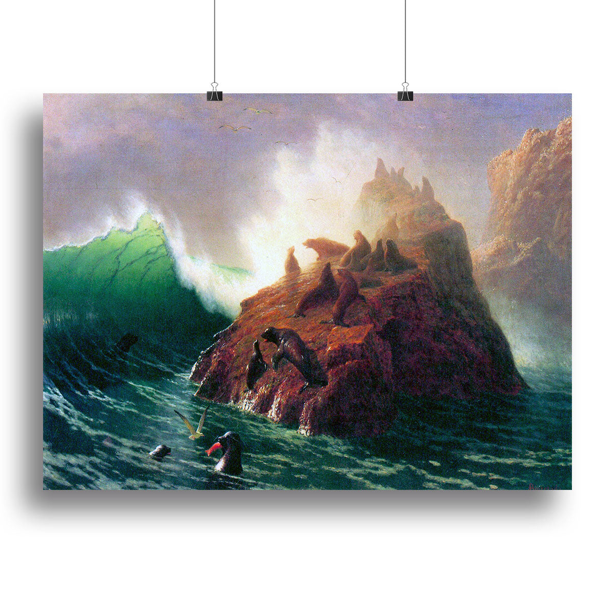Seal Rock California by Bierstadt Canvas Print or Poster - Canvas Art Rocks - 2
