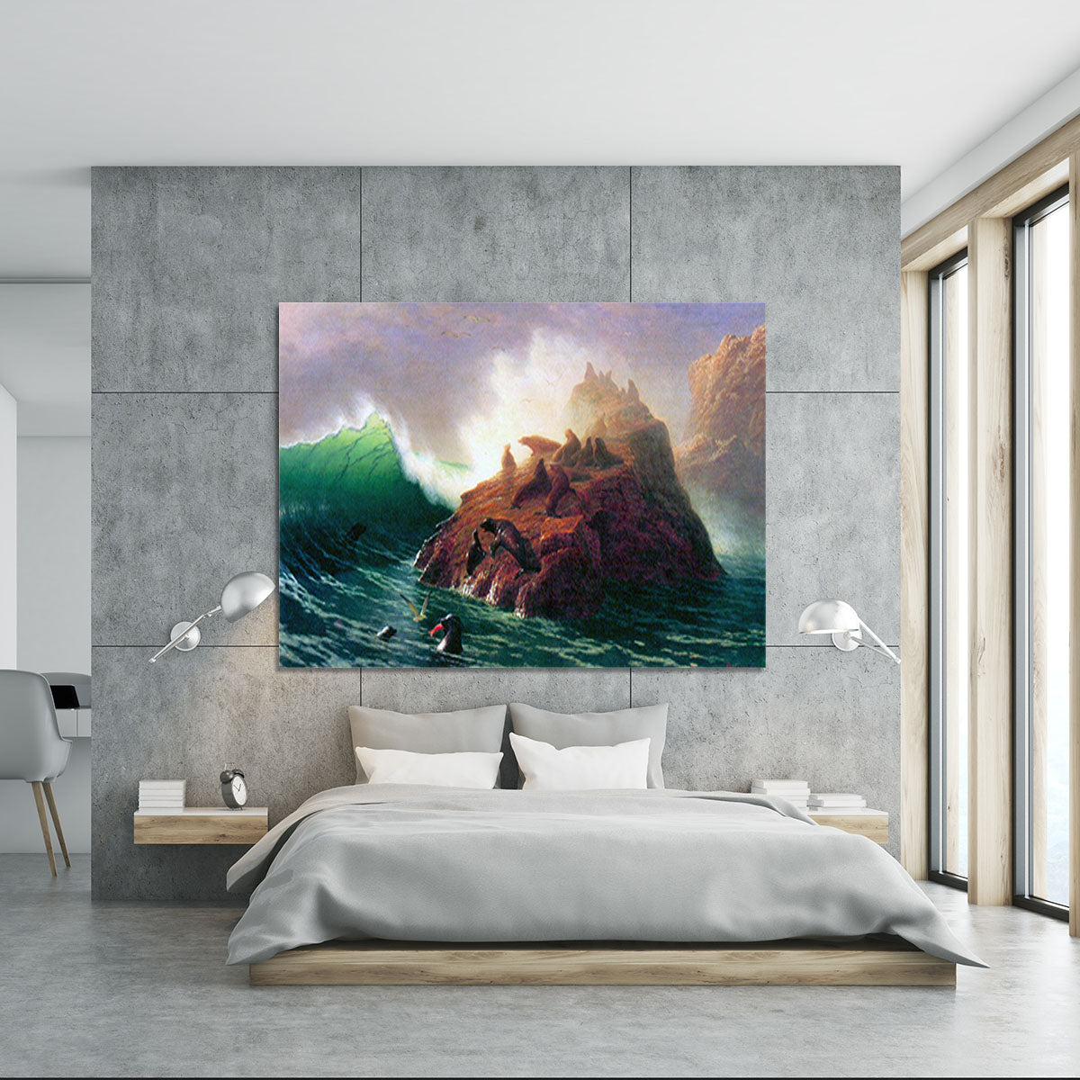 Seal Rock California by Bierstadt Canvas Print or Poster - Canvas Art Rocks - 5