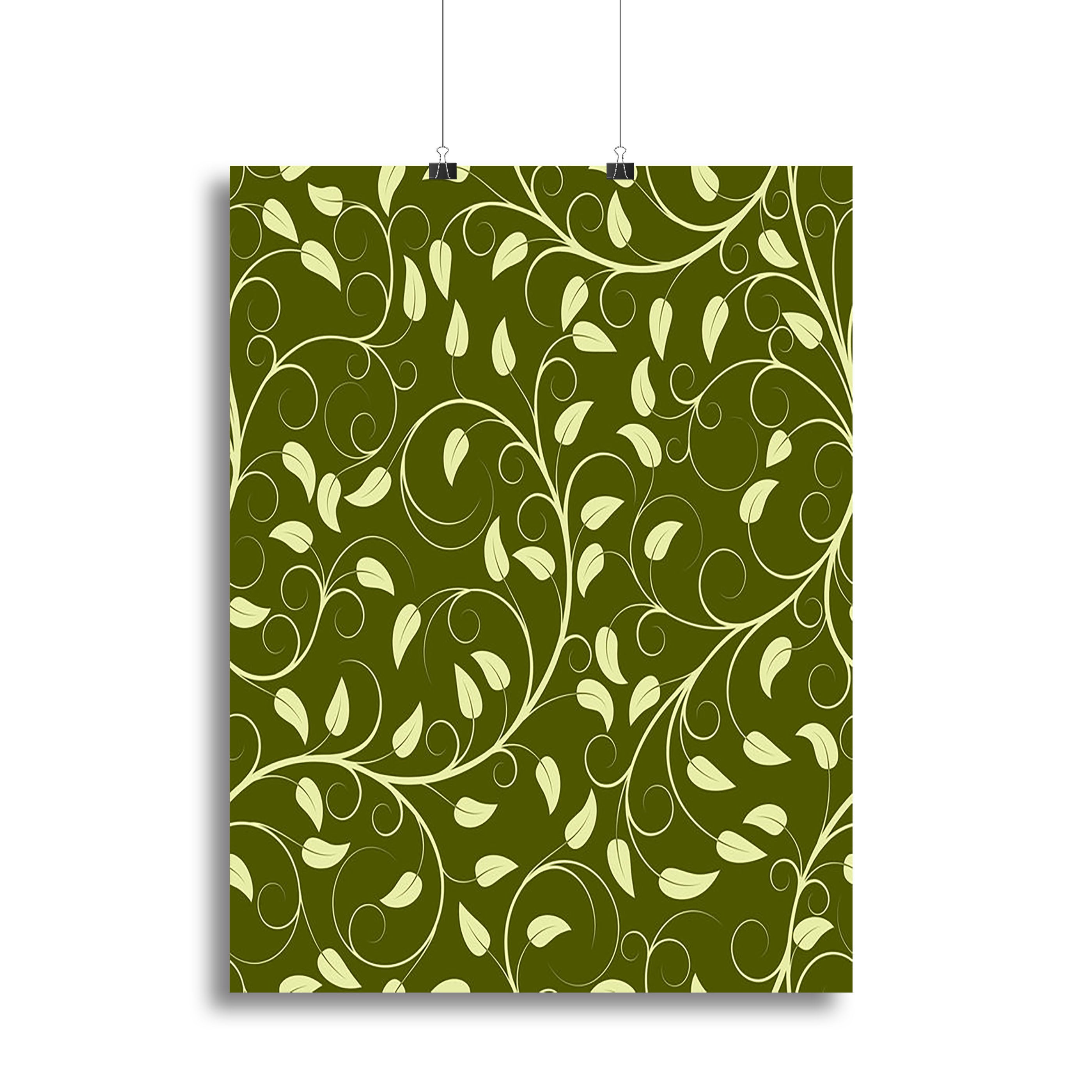 Seamless pattern from green plants Canvas Print or Poster - Canvas Art Rocks - 2