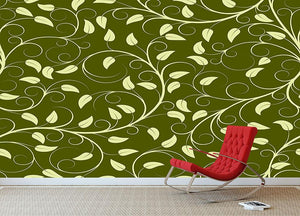 Seamless pattern from green plants Wall Mural Wallpaper - Canvas Art Rocks - 2