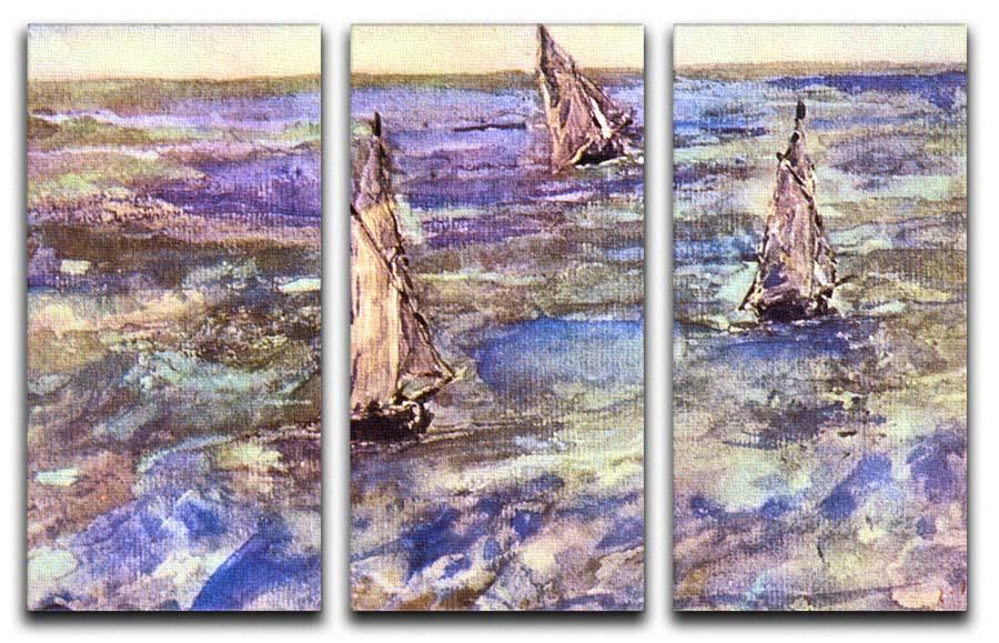 Seascape 1873 by Manet 3 Split Panel Canvas Print - Canvas Art Rocks - 1