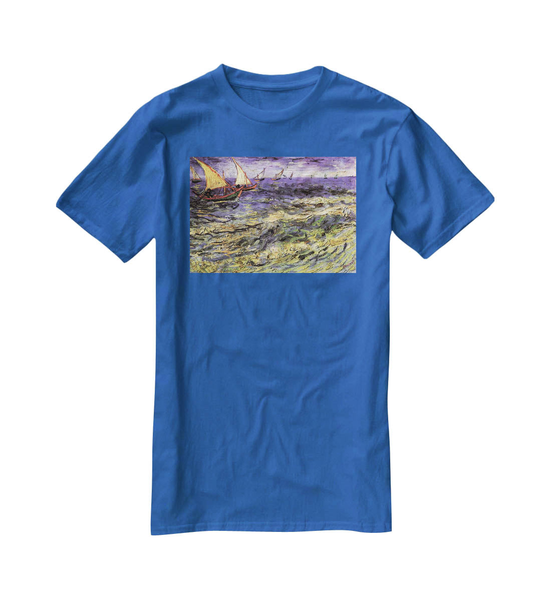 Seascape at Saintes-Maries by Van Gogh T-Shirt - Canvas Art Rocks - 2