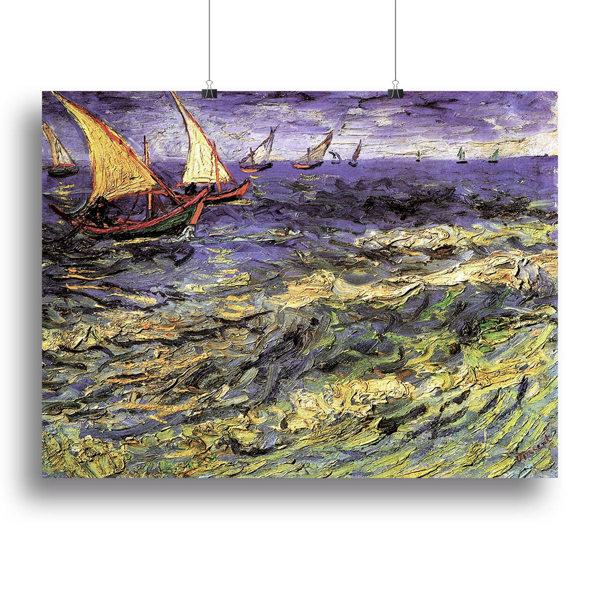 Seascape at Saintes-Maries by Van Gogh Canvas Print or Poster - Canvas Art Rocks - 2