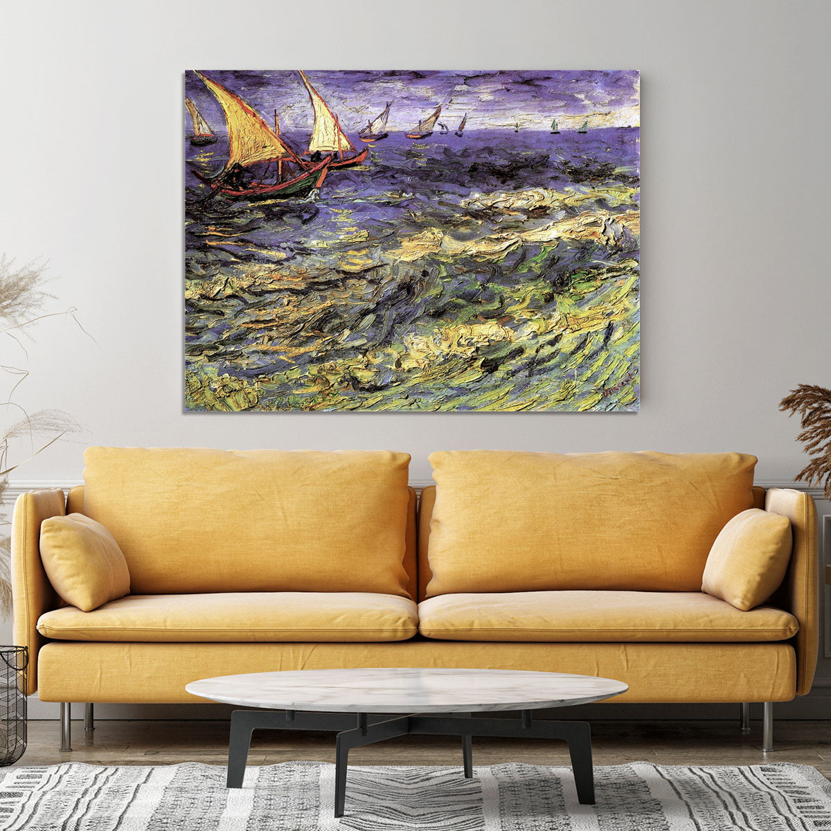 Seascape at Saintes-Maries by Van Gogh Canvas Print or Poster - Canvas Art Rocks - 4