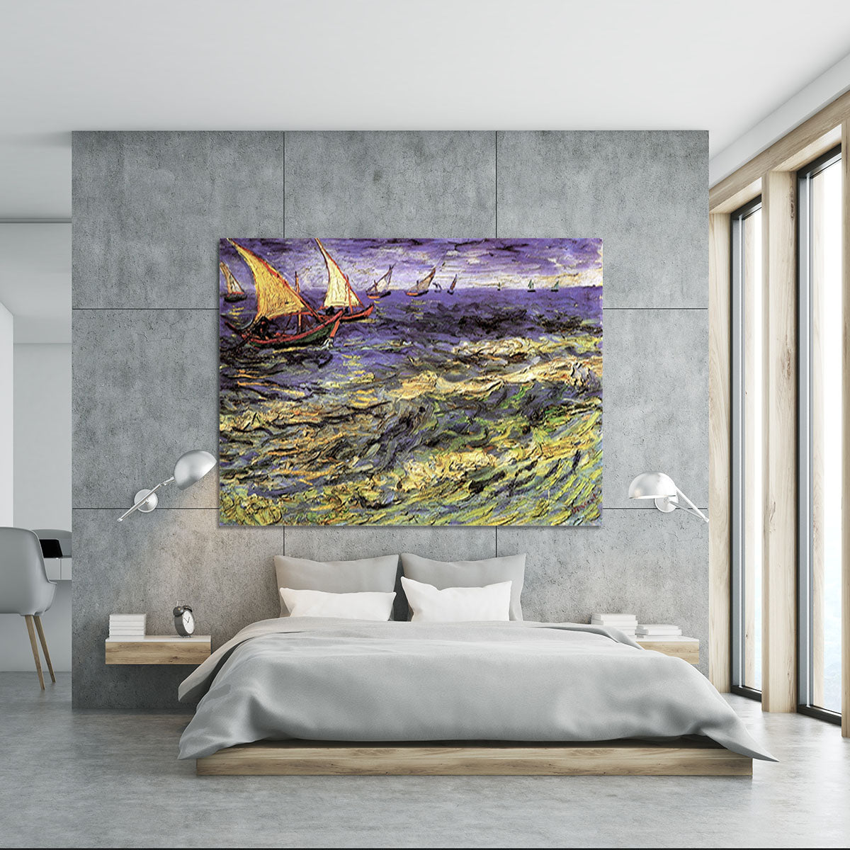 Seascape at Saintes-Maries by Van Gogh Canvas Print or Poster - Canvas Art Rocks - 5