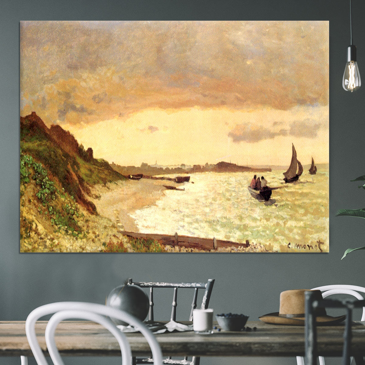 Seaside at Sainte Adresse by Monet Canvas Print or Poster - Canvas Art Rocks - 3