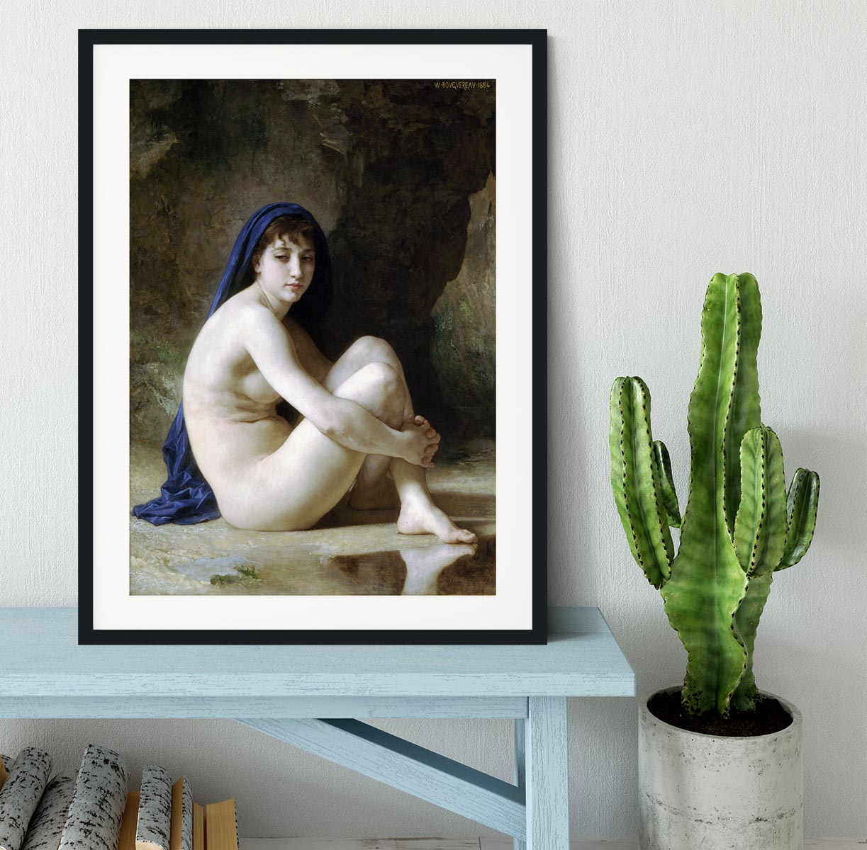 Seated Nude By Bouguereau Framed Print - Canvas Art Rocks - 1