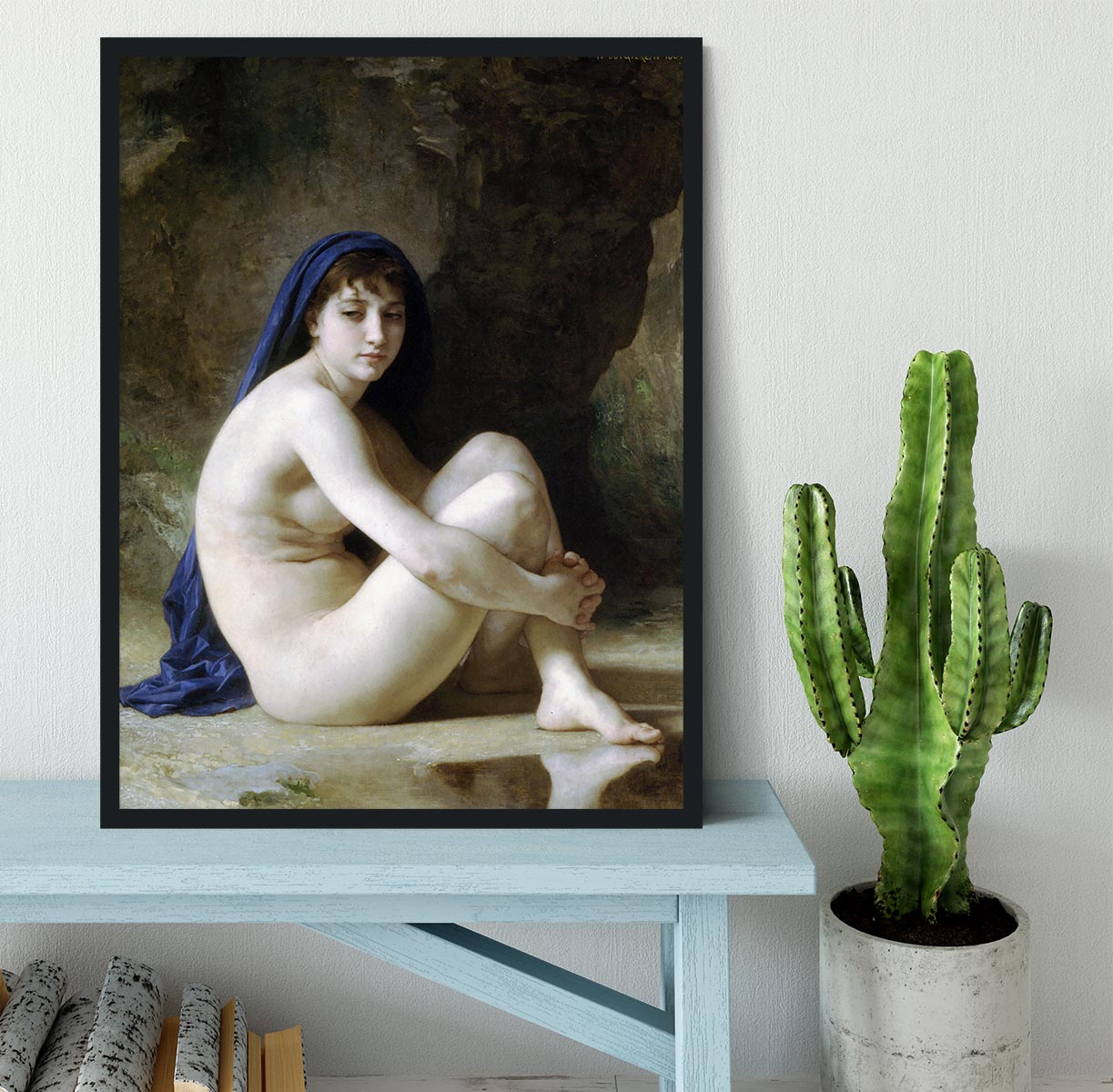 Seated Nude By Bouguereau Framed Print - Canvas Art Rocks - 2