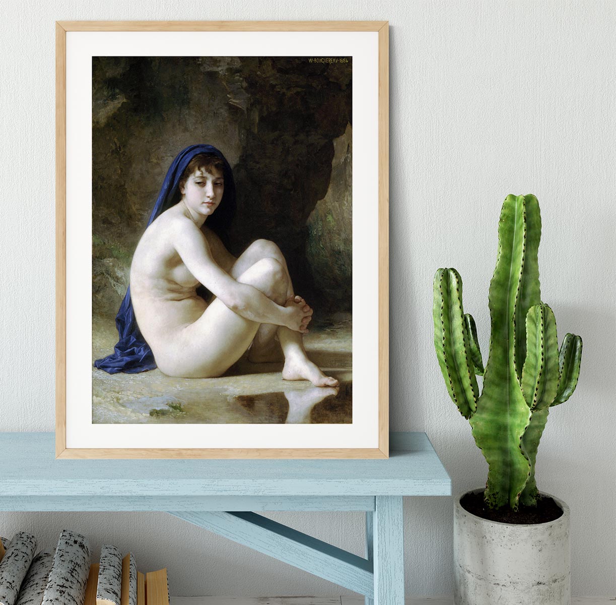 Seated Nude By Bouguereau Framed Print - Canvas Art Rocks - 3