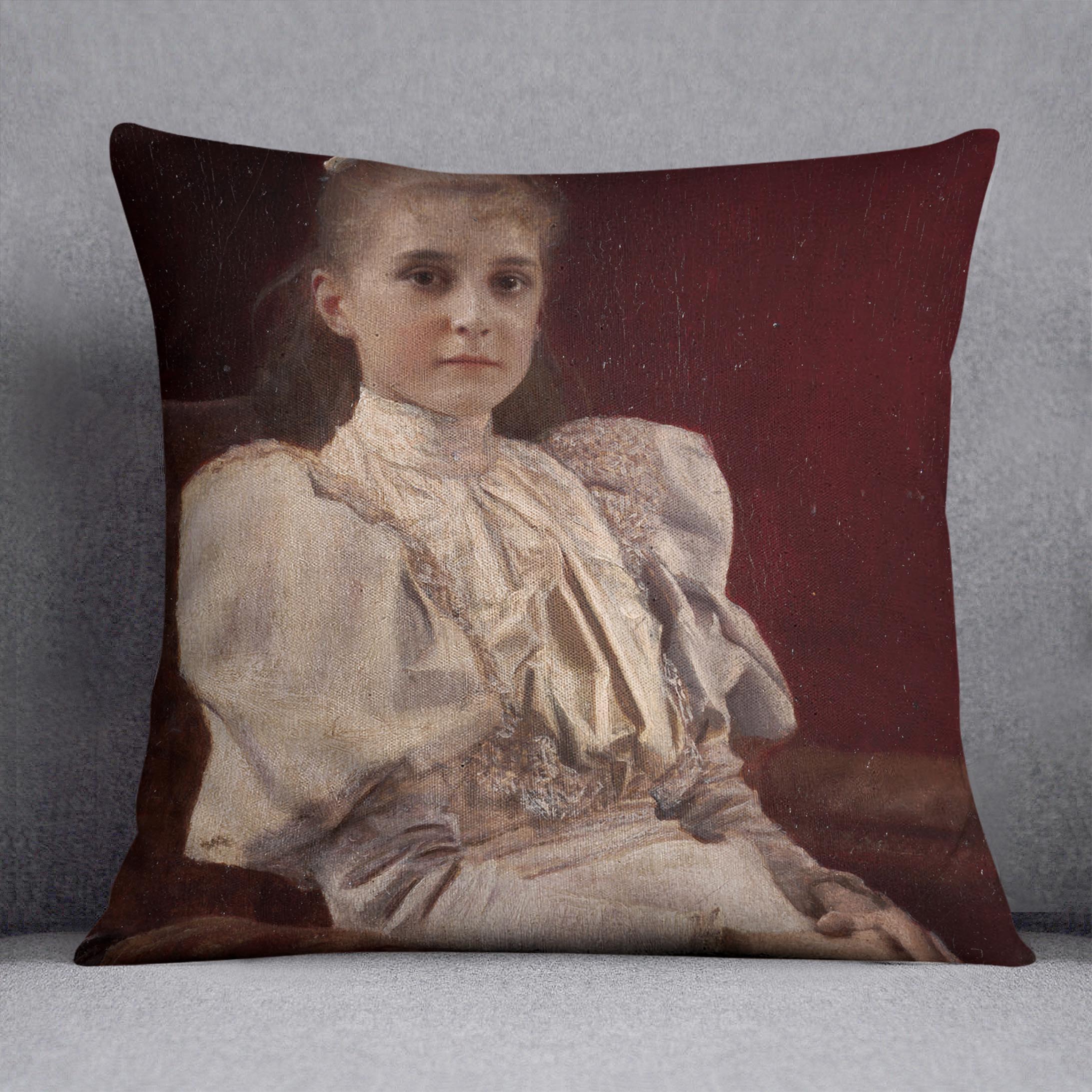 Seated Young Girl by Klimt Cushion