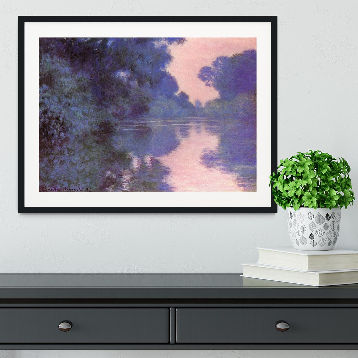 Seine arm at Giverny by Monet Framed Print - Canvas Art Rocks - 1