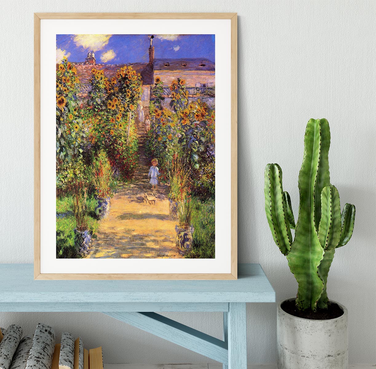 Seine bank at Vetheuil by Monet Framed Print - Canvas Art Rocks - 3