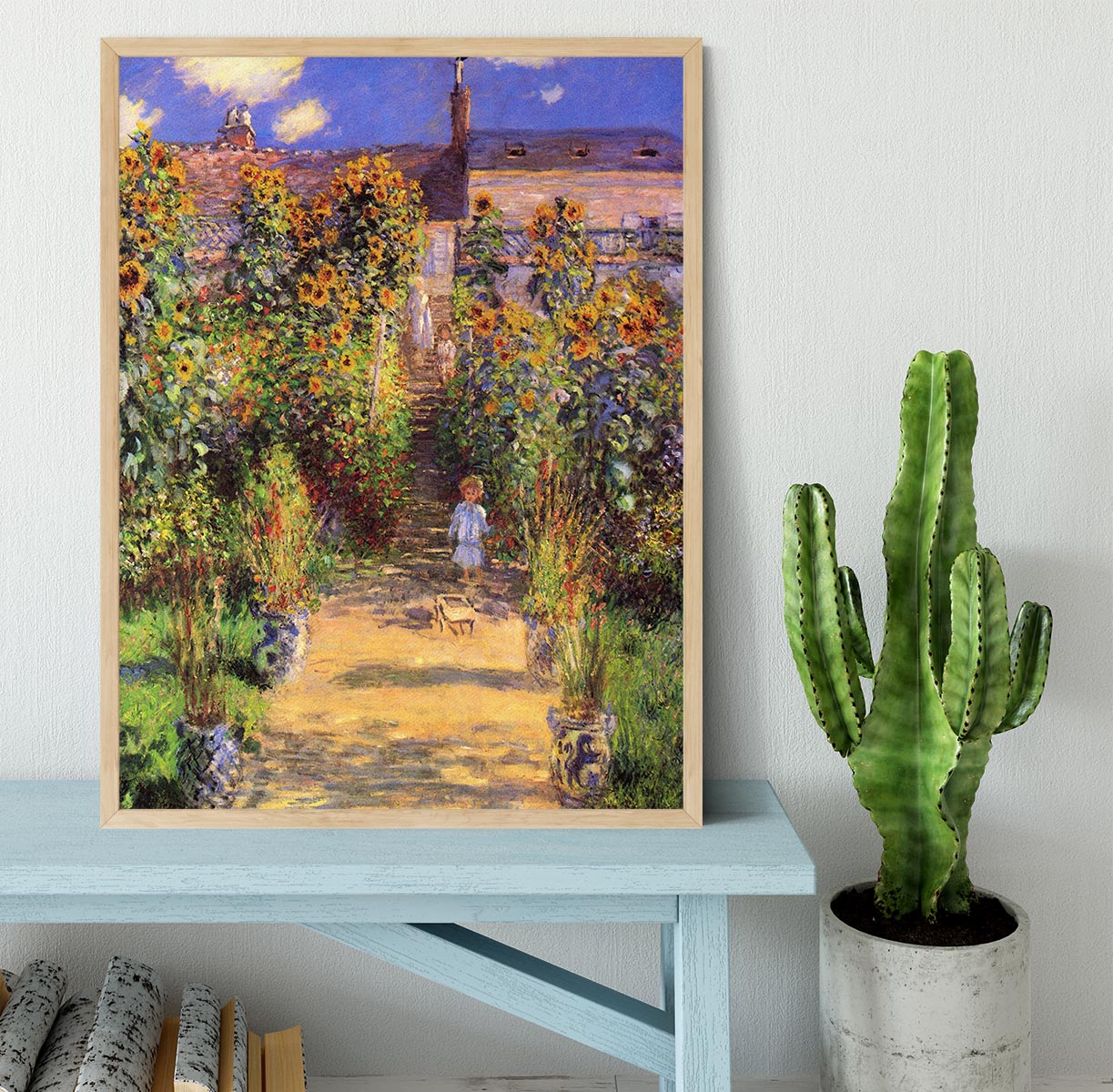 Seine bank at Vetheuil by Monet Framed Print - Canvas Art Rocks - 4