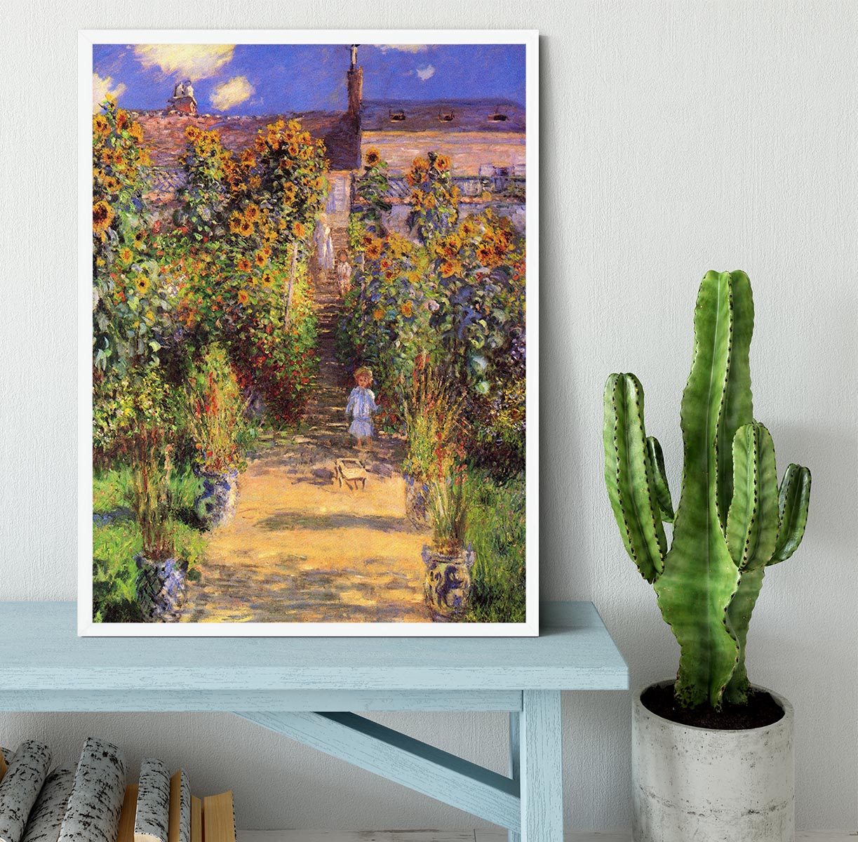 Seine bank at Vetheuil by Monet Framed Print - Canvas Art Rocks -6