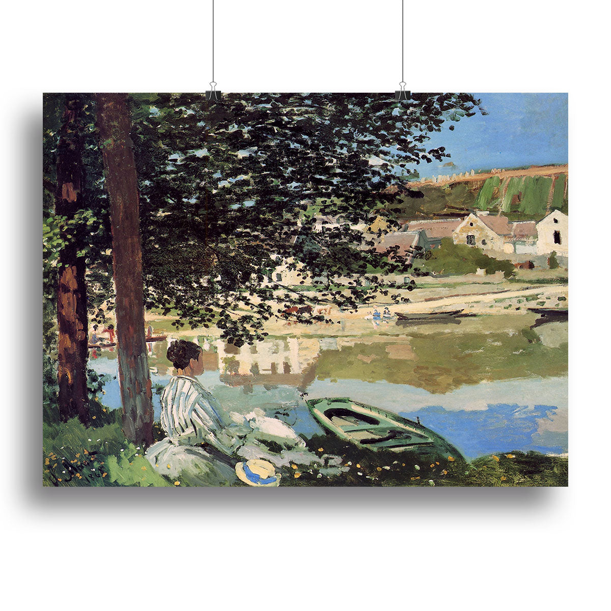 Seine bank at Vethueil by Monet Canvas Print or Poster - Canvas Art Rocks - 2