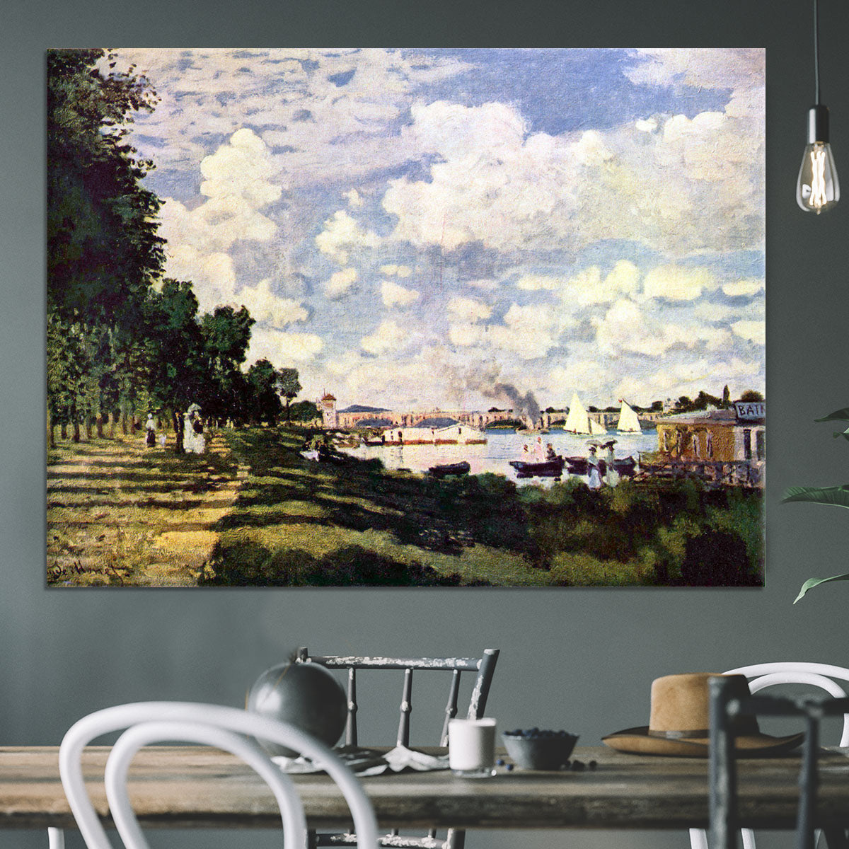 Seine basin near Argenteuil by Monet Canvas Print or Poster - Canvas Art Rocks - 3