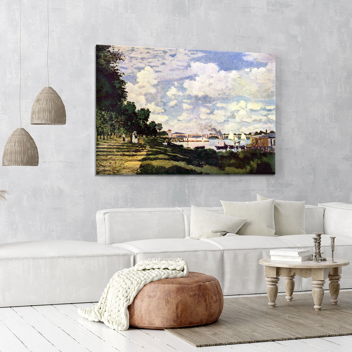 Seine basin near Argenteuil by Monet Canvas Print or Poster - Canvas Art Rocks - 6