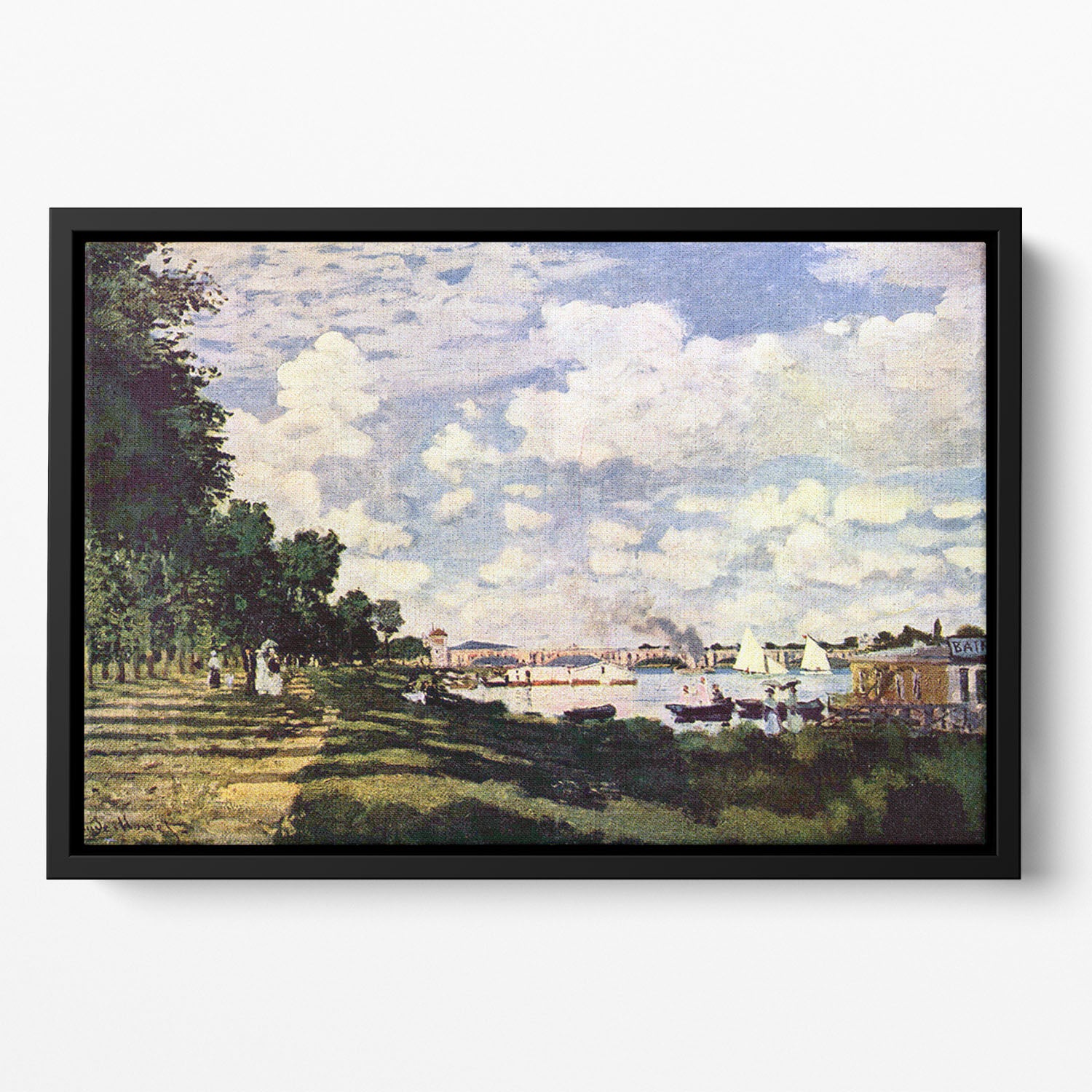Seine basin near Argenteuil by Monet Floating Framed Canvas