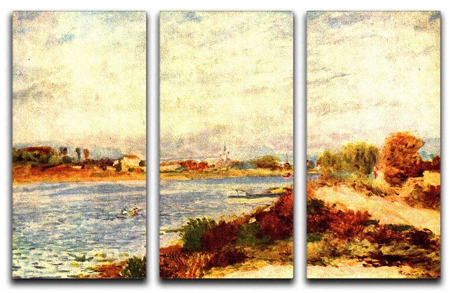 Seine in Argenteuil by Renoir 3 Split Panel Canvas Print - Canvas Art Rocks - 1