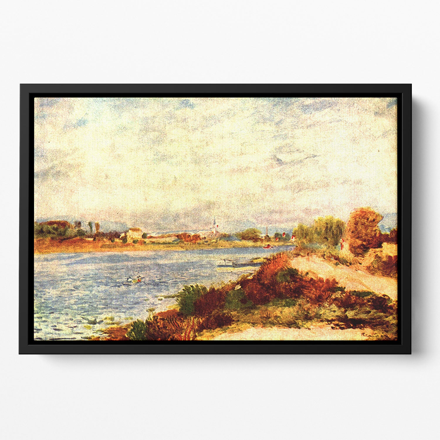 Seine in Argenteuil by Renoir Floating Framed Canvas