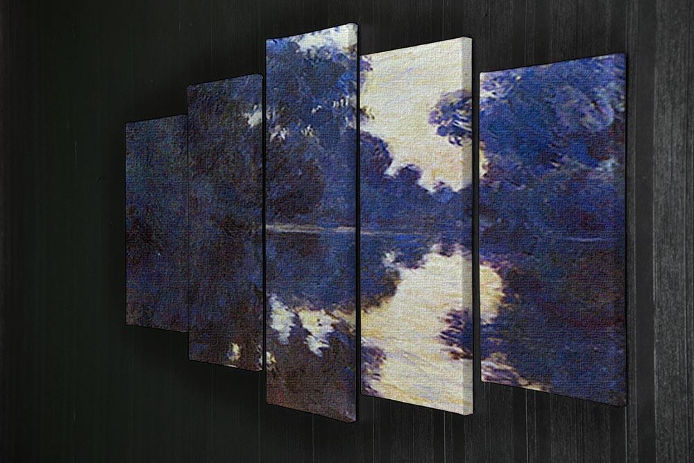 Seine in Morning 2 by Monet 5 Split Panel Canvas - Canvas Art Rocks - 2