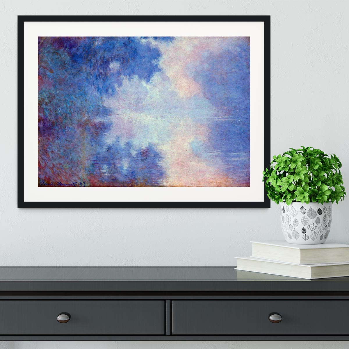 Seine in Morning by Monet Framed Print - Canvas Art Rocks - 1