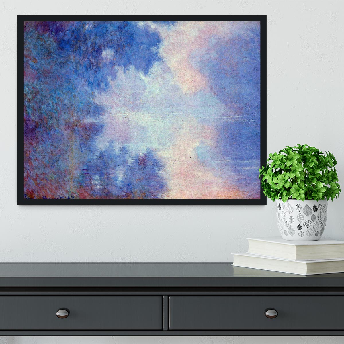 Seine in Morning by Monet Framed Print - Canvas Art Rocks - 2