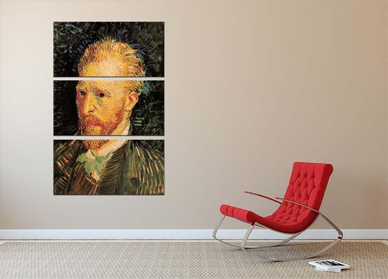 Self-Portrait 10 by Van Gogh 3 Split Panel Canvas Print - Canvas Art Rocks - 2
