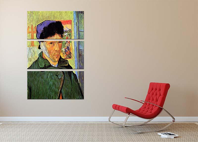 Self-Portrait 11 by Van Gogh 3 Split Panel Canvas Print - Canvas Art Rocks - 2