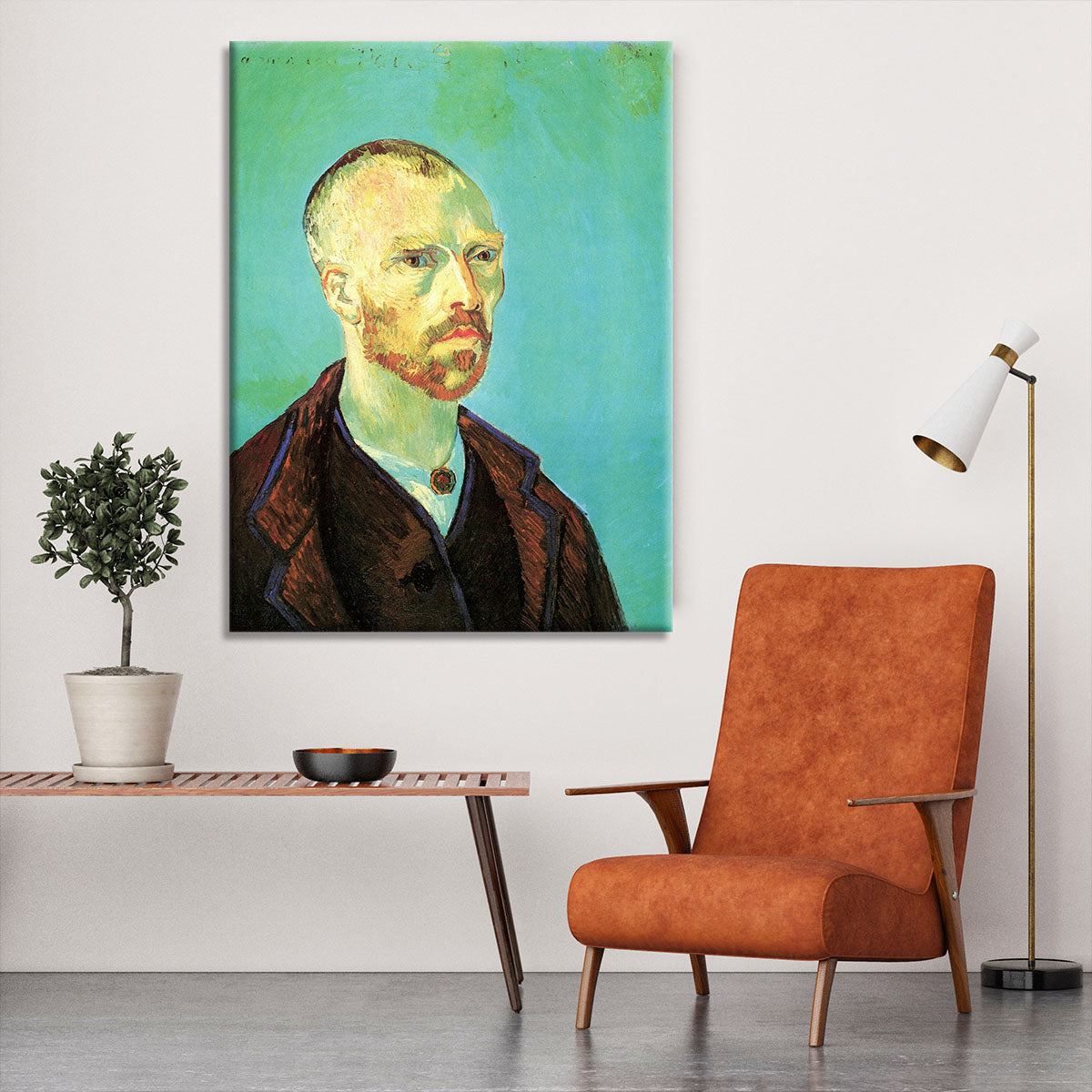 Self-Portrait Dedicated to Paul Gauguin by Van Gogh Canvas Print or Poster - Canvas Art Rocks - 6
